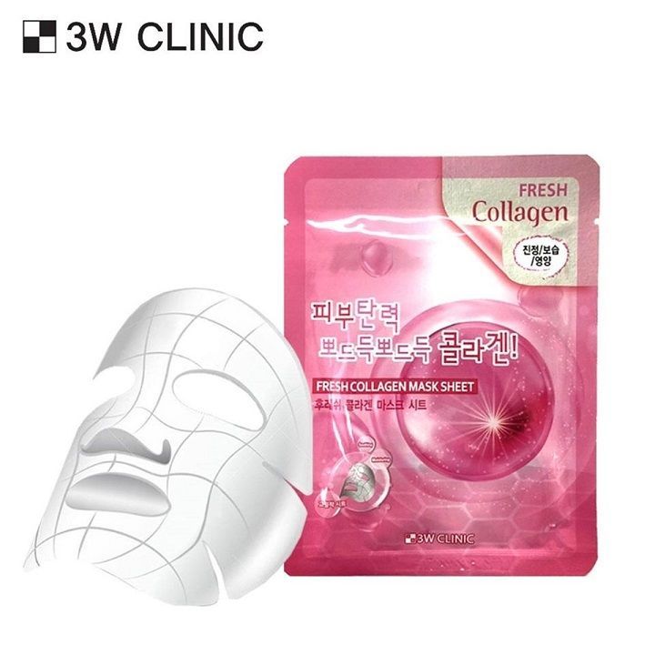 Mặt nạ giấy 3W Clinic Fresh Mask Sheet 23ml cung cấp độ ẩm dưỡng chất chuyên sâu