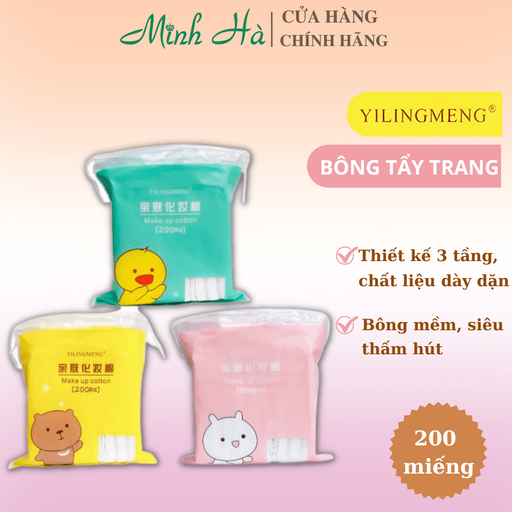 Bông tẩy trang Yilingmeng 200 miếng mềm mại êm da