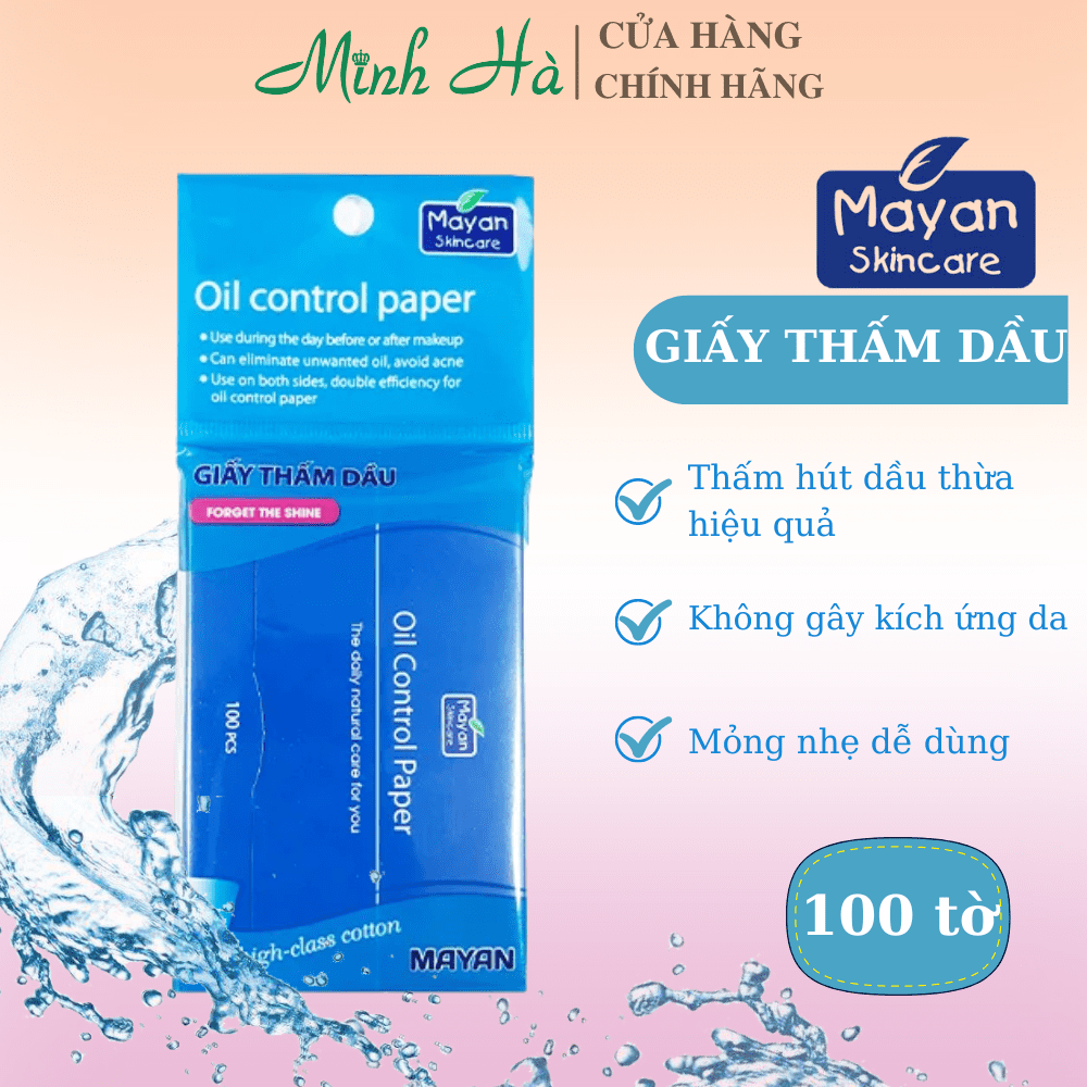 Giấy thấm dầu Mayan Skincare Oil Control Paper thấm hút dầu thừa hiệu quả