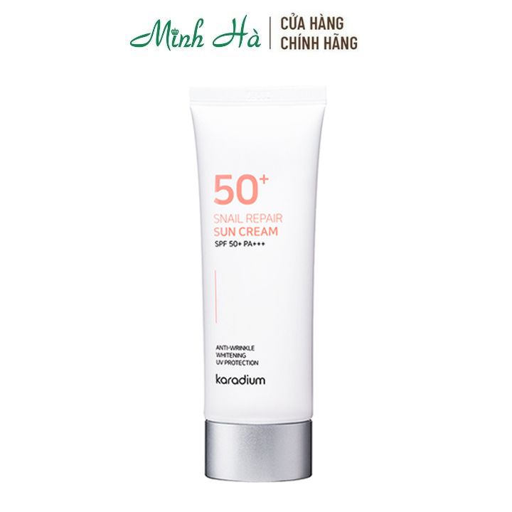 Kem chống nắng Karadium Snail Repair Sun Cream SPF 50+ PA+++ 70g dưỡng trắng và giảm vết nhăn