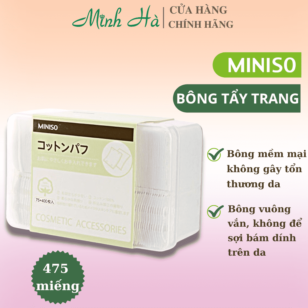 Bông tẩy trang miniso 475
