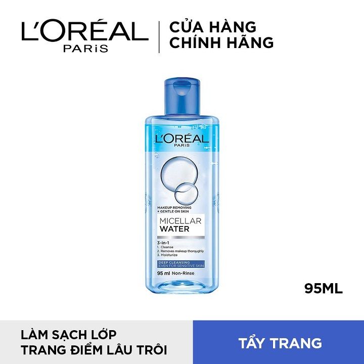 Nước tẩy trang Loreal Paris Micellar Water 3-in-1 400ml không chứa cồn làm sạch và mềm da