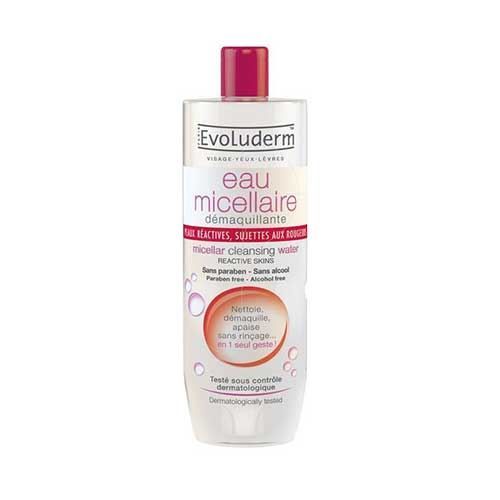 Nước tẩy trang không cồn Evoluderm Micellar Cleansing Water 500ml làm sạch, dịu da