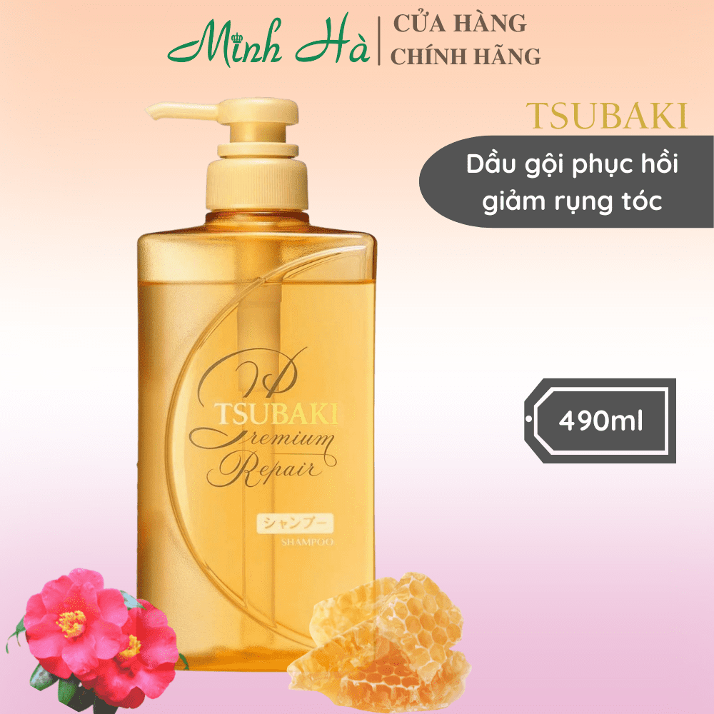 Dầu gội & xả Premium Repair Tsubaki 490ml phục hồi giảm rụng tóc