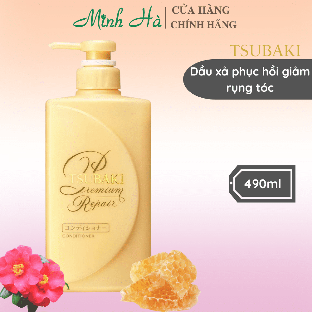 Dầu gội & xả Premium Repair Tsubaki 490ml phục hồi giảm rụng tóc