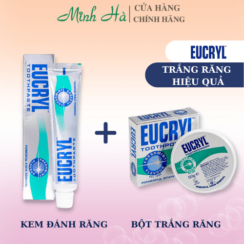 Kem đánh răng / bột tẩy trắng răng Eucryl của Anh đánh bay các mảng bám, ố vàng cứng đầu