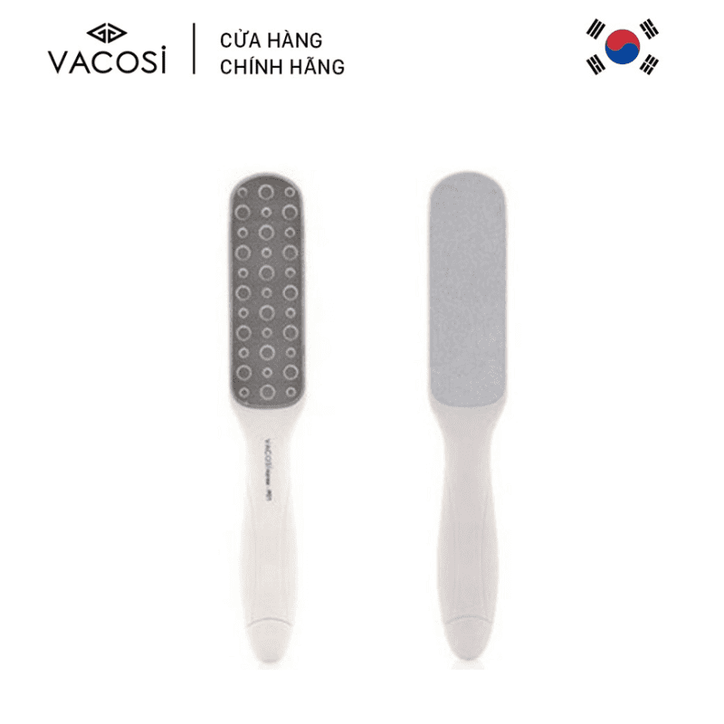 Chà gót chân Vacosi White Food Peeling 2 mặt làm sạch các vùng da chết Có tay cầm giúp dễ dàng