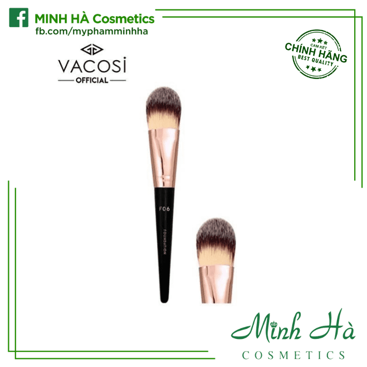 Cọ nền dẹp nhỏ Vacosi Foundation Brush F06 mềm mại và êm ái cho làn da