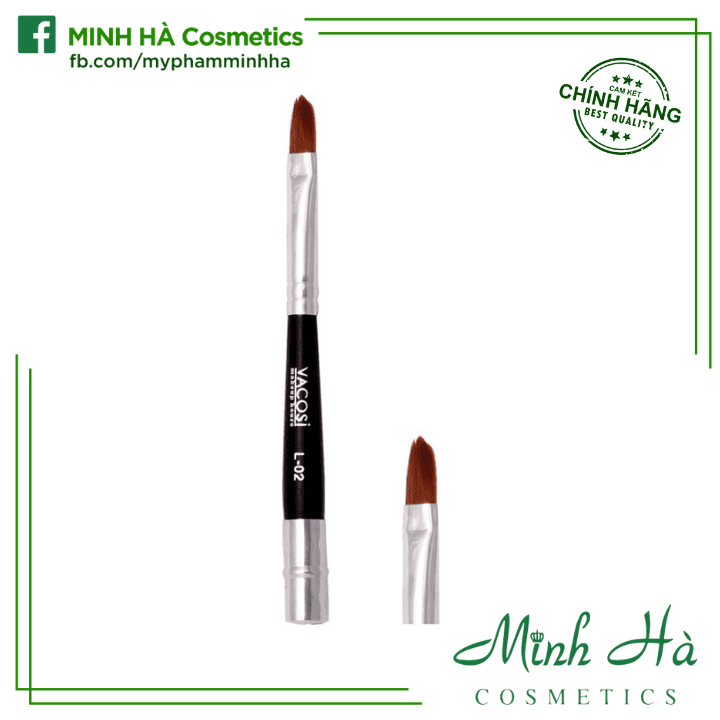 Cọ môi lông dài vỏ trắng Vacosi Lip Pro Blush L02 đầu cọ vuốt gọn giúp cho các đường nét trên môi thêm phần sắc sảo