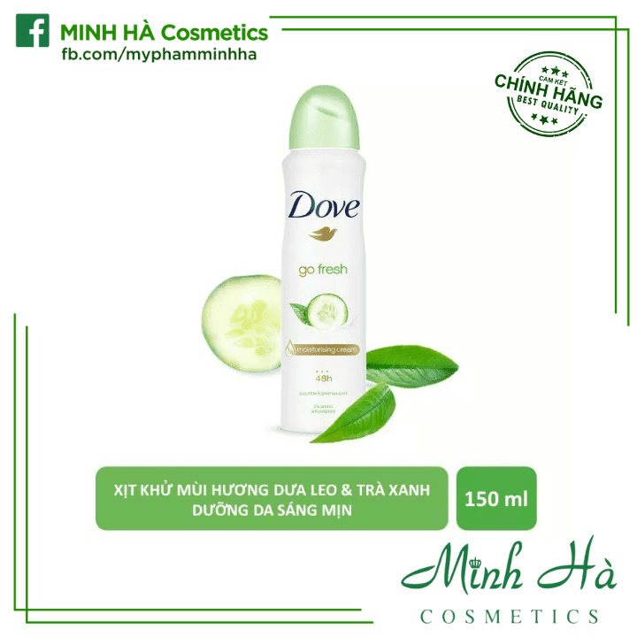 Xịt khử mùi Dove 150ml các loại khử mùi giúp làn da dưới cánh tay trắng mịn màng