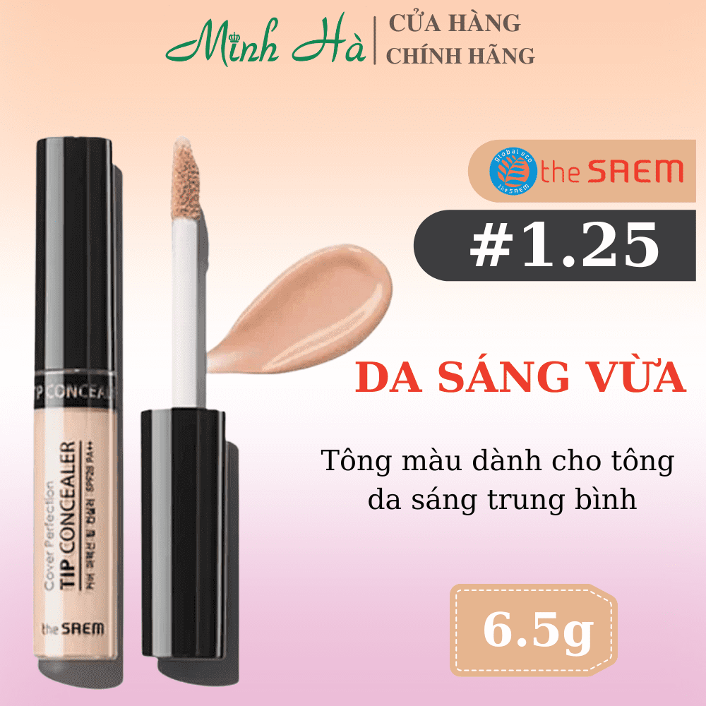 Che khuyết điểm The Saem Cover Perfection Tip Concealer SPF28 PA++ 10ml giúp che những khuyết điểm trên da