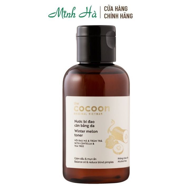 Nước bí đao cân bằng da Cocoon Winter Melon Toner 140/310ml không cồn, dành cho da dầu mụn