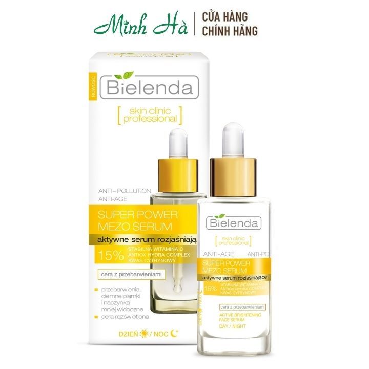 Serum Bielenda Super Power Mezo 30ml dưỡng trắng chống lão hóa da
