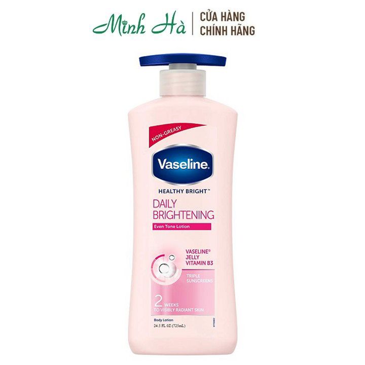 Sữa dưỡng thể Vaseline Healthy White UV Lightening Body Lotion 725ml giúp dưỡng trắng dưỡng ẩm phù hợp cho mọi loại da