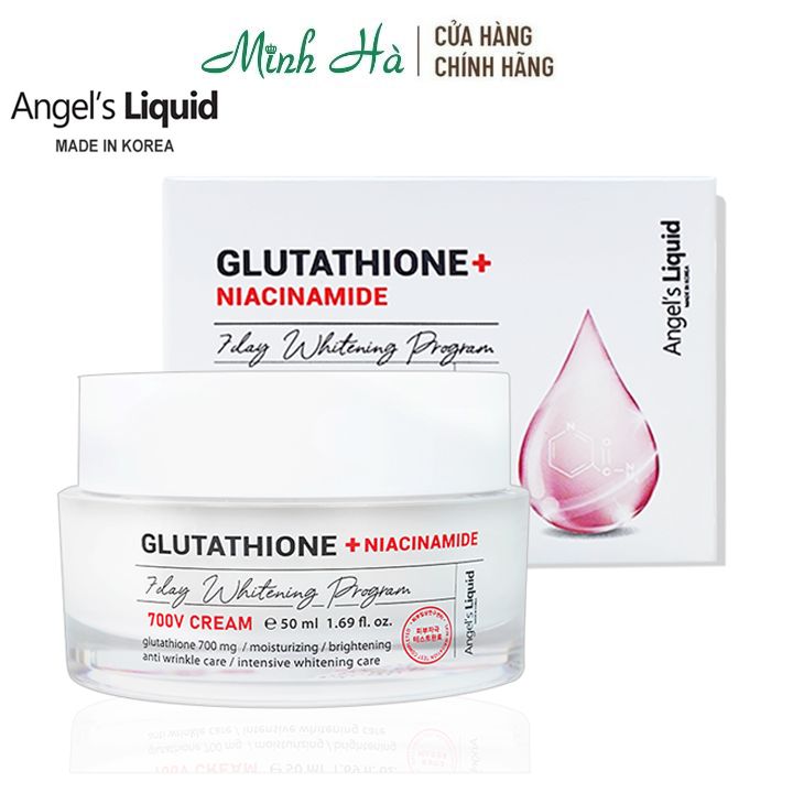 Kem dưỡng Angel's Liquid Glutathione Plus Niacinamide 7Day Whitening Program V-Cream 50ml dưỡng trắng vượt trội