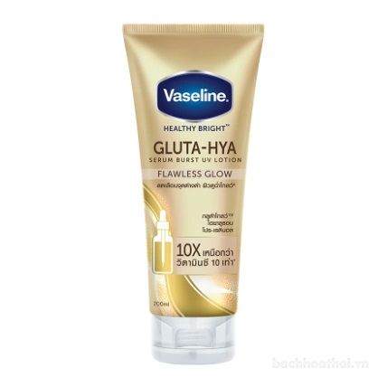 Sữa dưỡng thể Vaseline Healthy Bright Gluta HYA Serum Burst Lotion 10X Thái Lan 330ml da mờ thâm, bật tone trắng sáng