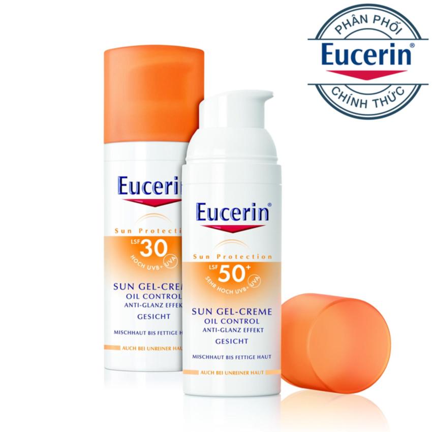 Kem chống nắng Eucerin Sun Gel Cream Acne Oil Control SPF 50+ PA+++ 50ml giúp kiểm soát nhờn