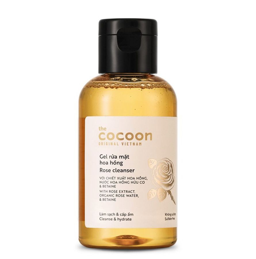 Gel rửa mặt hoa hồng Cocoon Rose Cleanser 140ml phù hợp da khô, thiếu ẩm