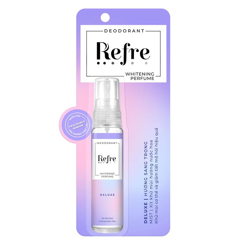 Xịt khử mùi hương nước hoa Refre Whitening Perfume 30ml cho bạn thêm phần tự tin thể hiện phong cách riêng