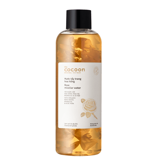 Nước tẩy trang hoa hồng Cocoon Rose Micellar Water 500ml sạch sâu, dịu nhẹ, cấp ẩm cho da