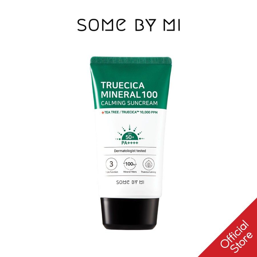Kem chống nắng some by mi Truecica Mineral 100 Calming Suncream 50ml hỗ trợ giảm mụn và bảo vệ da