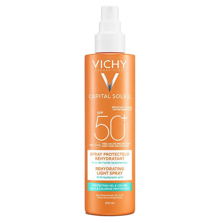 Xịt chống nắng Vichy Capital Soleil Spray Protecteur Rehydratant Light Spray SPF50+ 200ml tiện lợi bảo vệ da