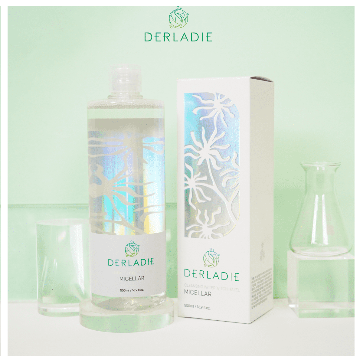 Nước tẩy trang Derladie Cleansing Water Witch Hazel 500/1000ml làm sạch lớp trang điểm và loại bỏ dầu thừa