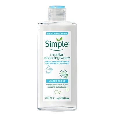 Nước tẩy trang Simple Water Boost Micellar Cleansing Water 400ml dưỡng ẩm dành cho da khô