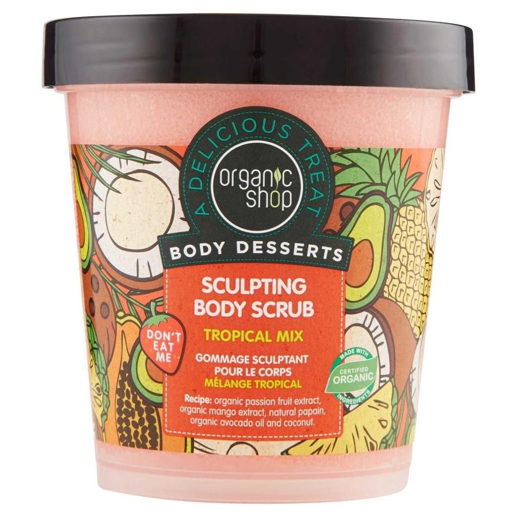 Tẩy tế bào chết toàn thân Organic Shop Body Desserts Scrub 450ml bản EU giúp dưỡng ẩm và làm sạch da