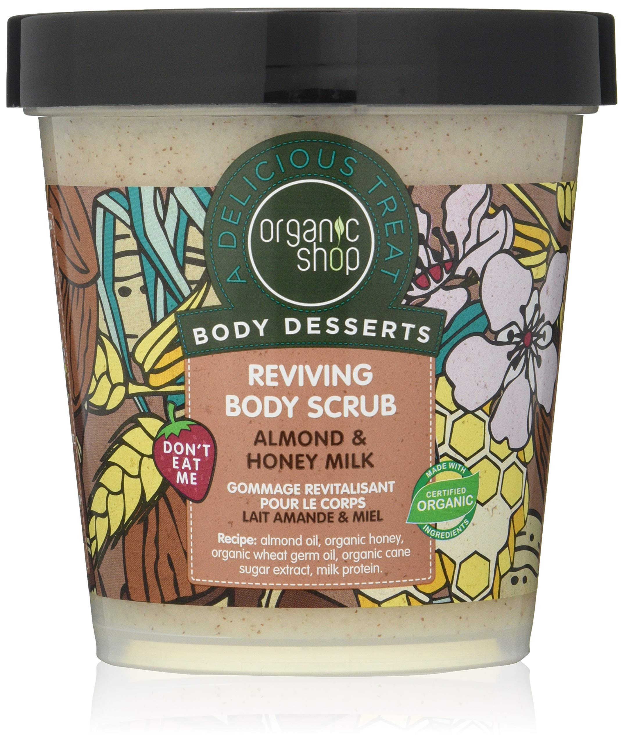 Tẩy tế bào chết toàn thân Organic Shop Body Desserts Scrub 450ml bản EU giúp dưỡng ẩm và làm sạch da