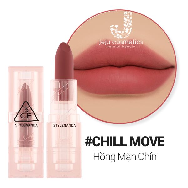 Son 3CE Soft Matte Lipstick 3.5g mềm, lì và nhẹ môi