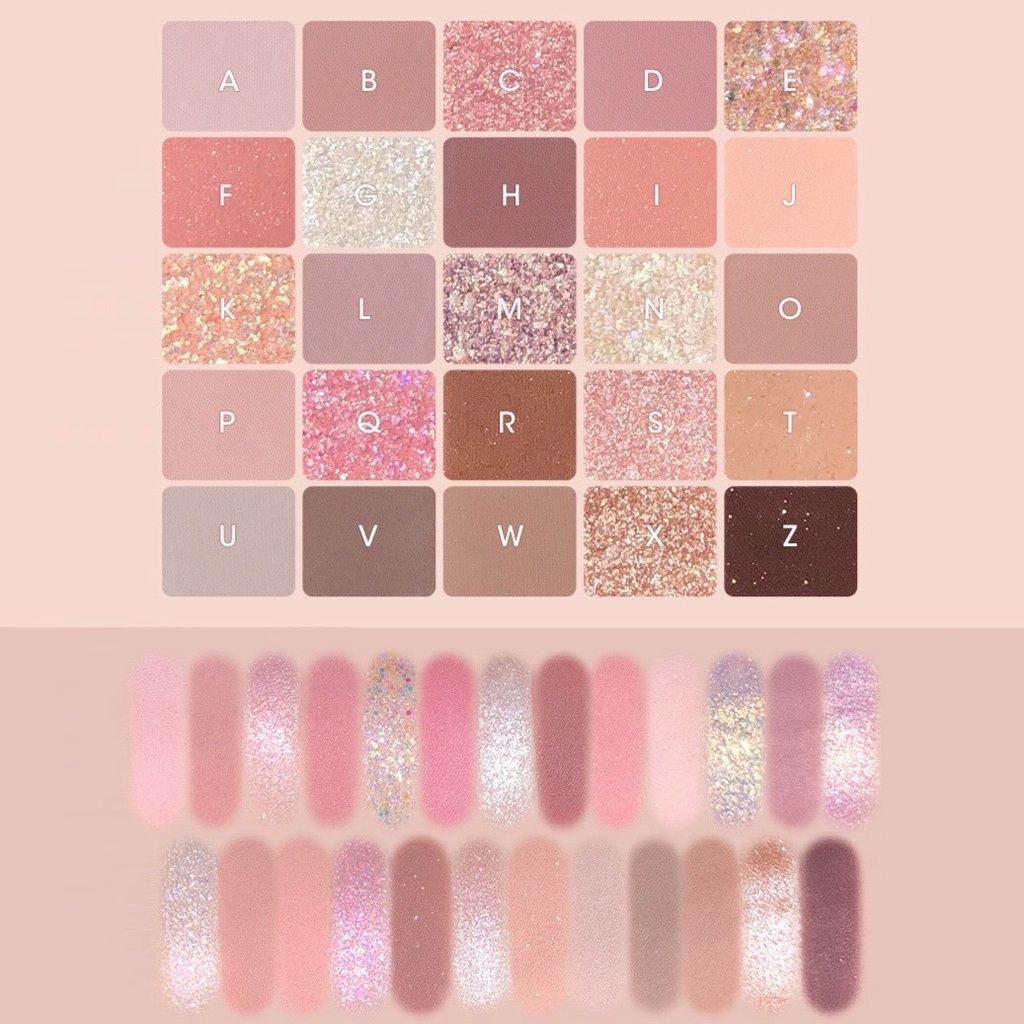 Bảng phấn mắt 25 ô Gogo Tales Crystal Color Charming Eyes 29.5g chất phấn mịn dễ tán