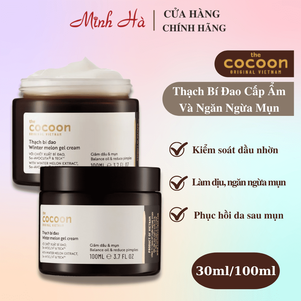Thạch bí đao Cocoon Winter Melon Gel Cream 30/100ml giúp cấp ẩm và giảm mụn