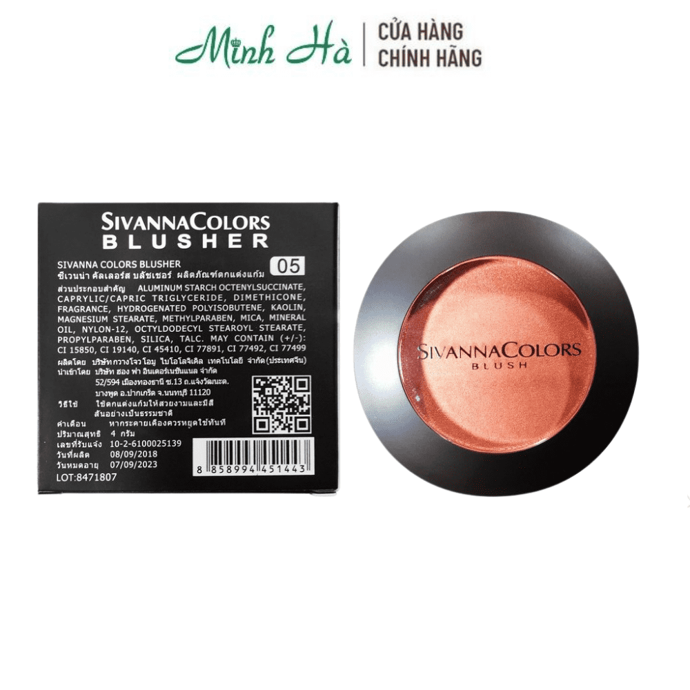 Phấn má Sivanna Color Rainbow Baked Blush HF370 12g giúp đôi má ửng hồng tự nhiên, tràn đầy sức sống