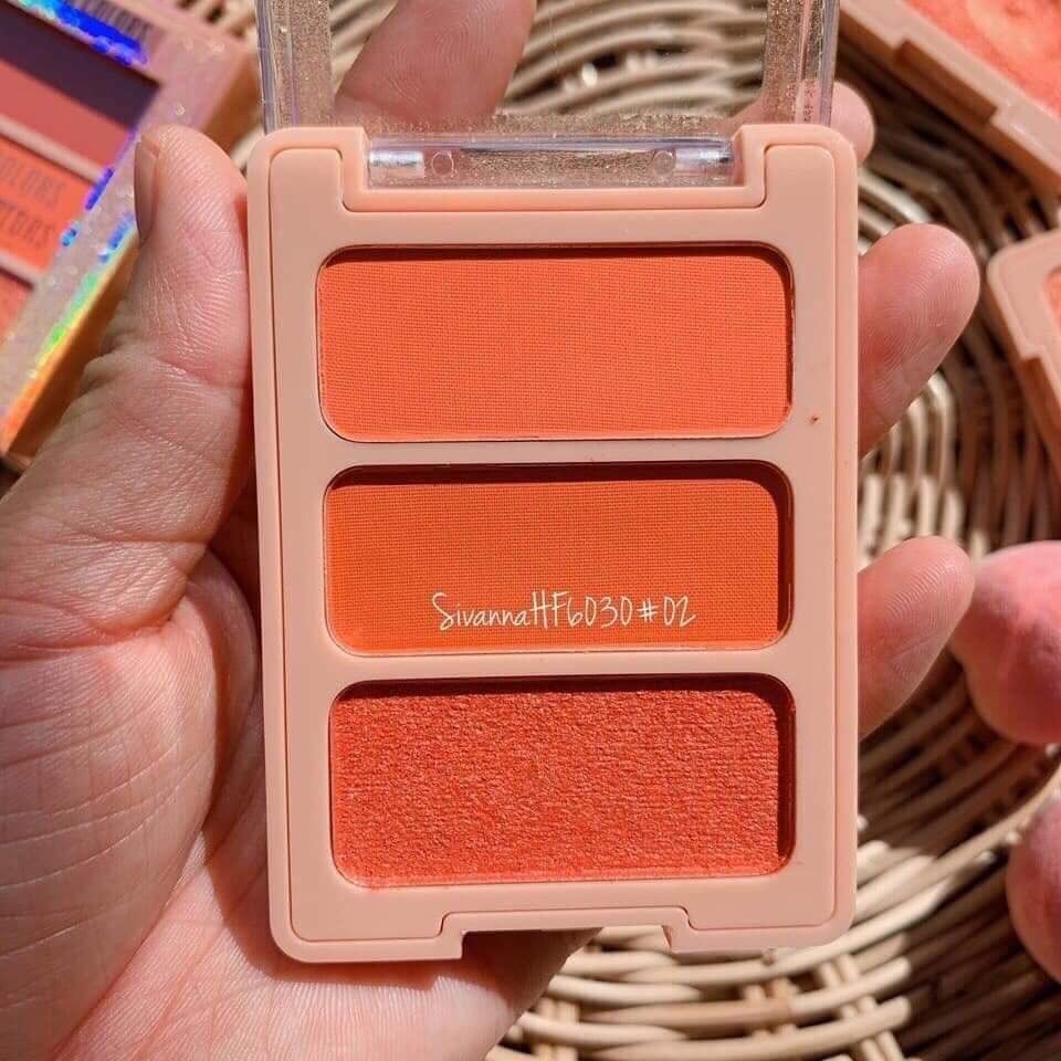 Má hồng Sivanna Colors Peach Pro Blush HF6030 4g vừa makeup cho cả má và mắt vô cùng tiện lợi