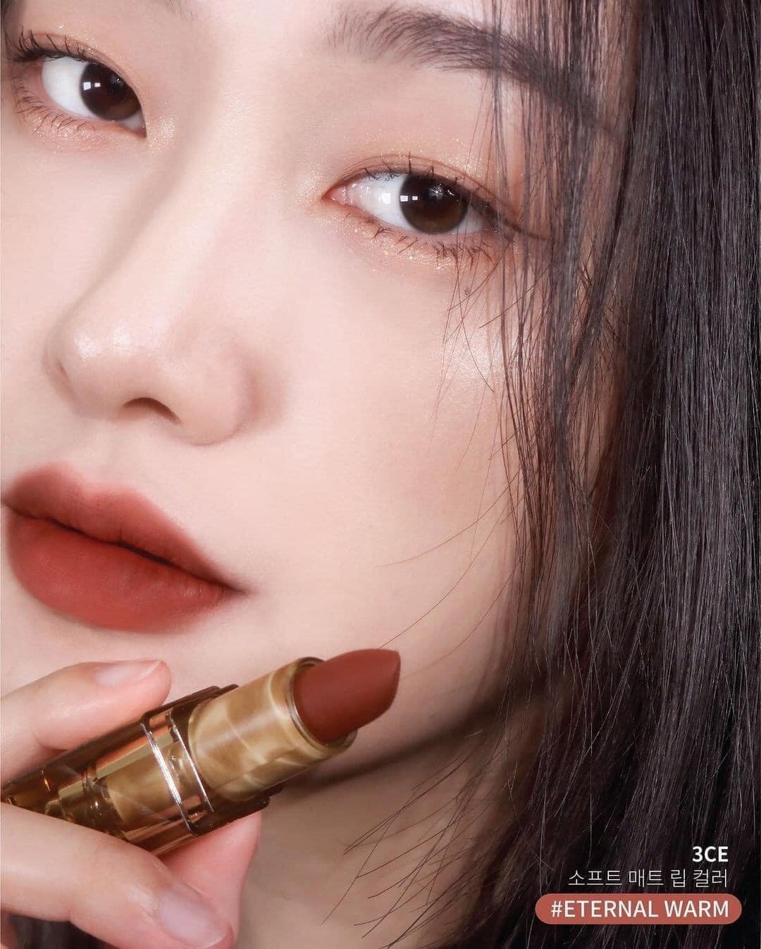 Son 3CE Soft Matte Lipstick - Version Deep Under More Deep 3.5g lên màu chuẩn chỉ với một lần chạm