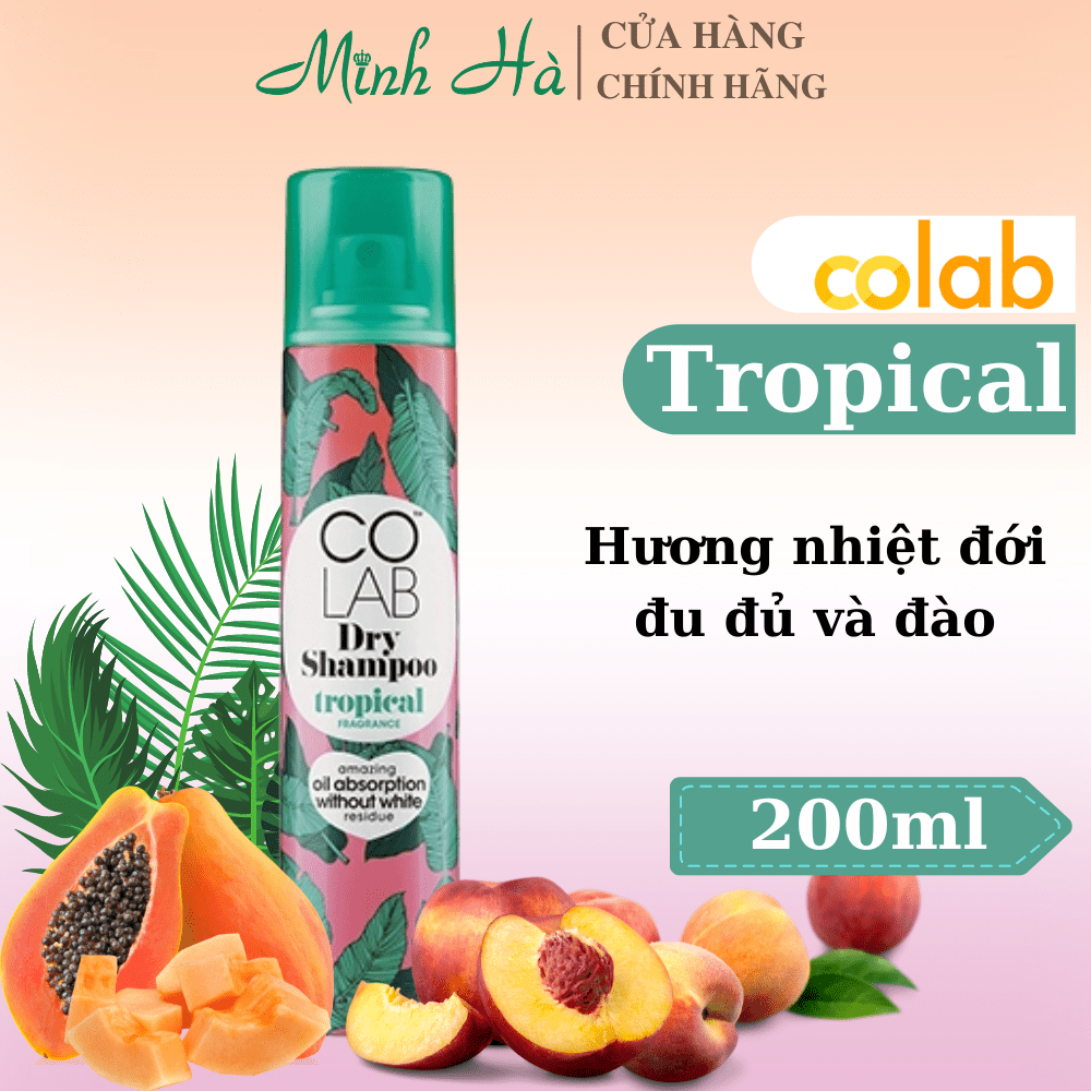 Dầu gội khô Colab Dry Shampoo 200ml giúp làm sạch da đầu mang lại mái tóc bồng bềnh và tràn đầy sức sống