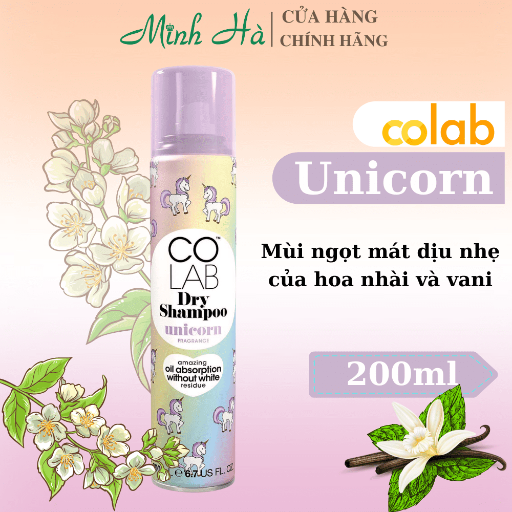 Dầu gội khô Colab Dry Shampoo 200ml giúp làm sạch da đầu mang lại mái tóc bồng bềnh và tràn đầy sức sống