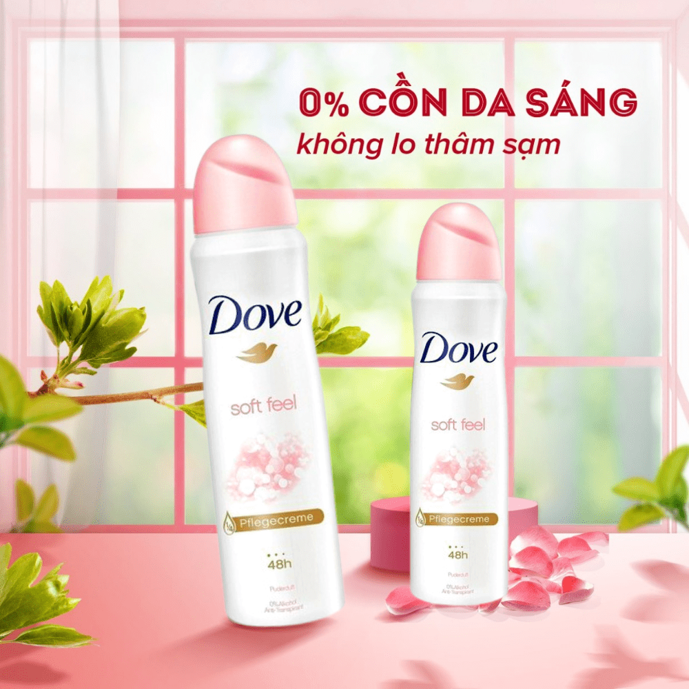 Xịt khử mùi Dove 150ml các loại khử mùi giúp làn da dưới cánh tay trắng mịn màng