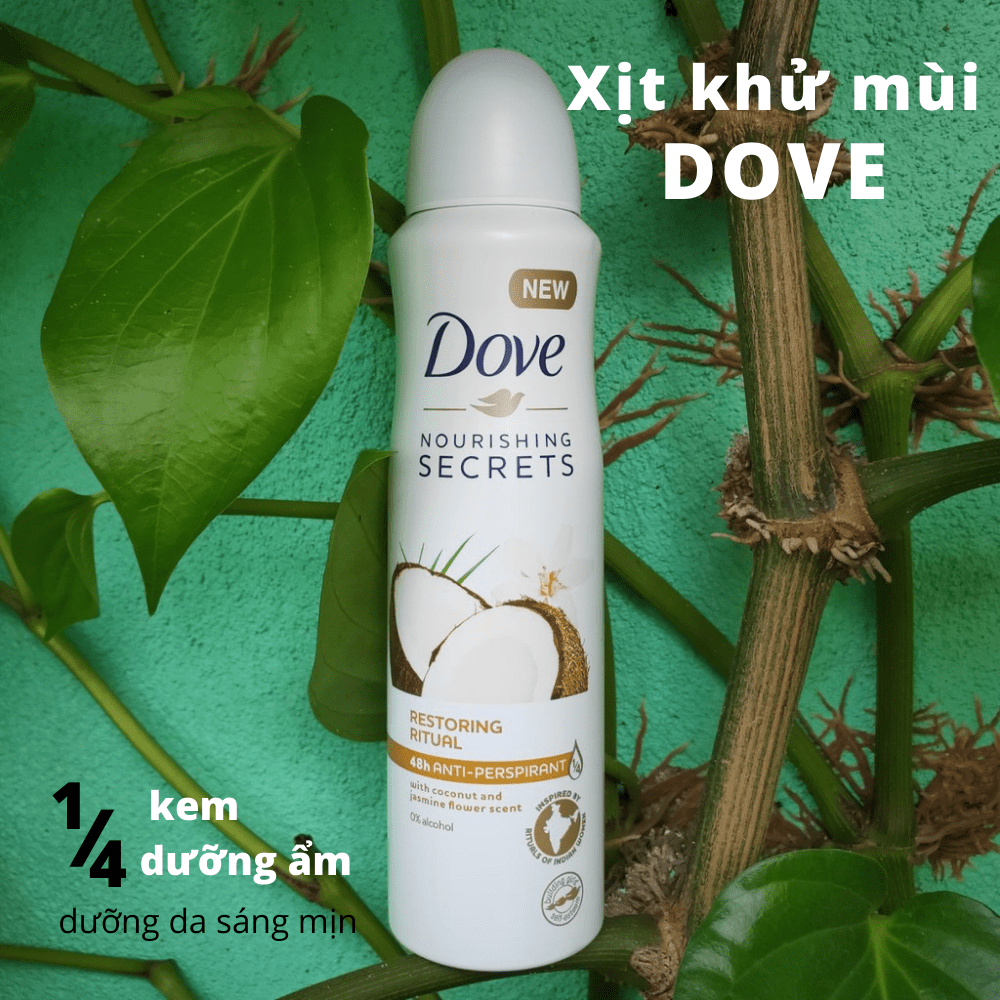 Xịt khử mùi Dove 150ml các loại khử mùi giúp làn da dưới cánh tay trắng mịn màng
