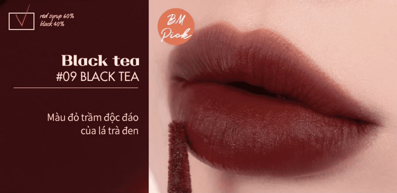 Son kem lì Romand Milk Tea Velvet Tint 4.4g cho đôi môi thêm rạng rỡ