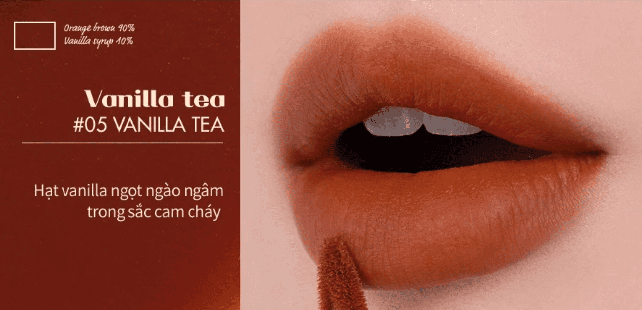 Son kem lì Romand Milk Tea Velvet Tint 4.4g cho đôi môi thêm rạng rỡ