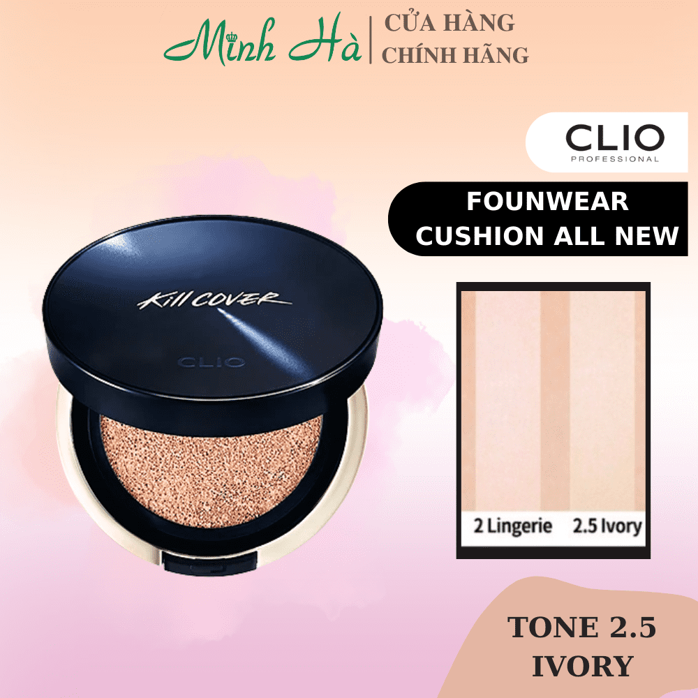 Phấn nước Clio Kill Cover Founwear Cushion All New 15g che phủ tốt, lâu trôi