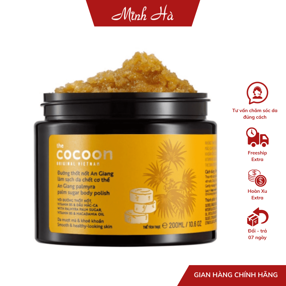 Tẩy tế bào chết Cocoon đường thốt nốt An Giang 200ml giúp làm sạch cơ thể mang lại làn da mịt màng và khỏe mạnh