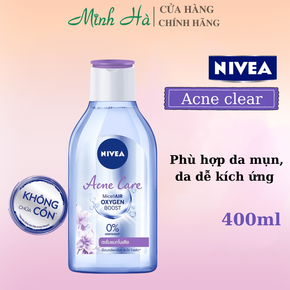 Nước tẩy trang Nivea MicellAIR Oxygen Boost 200ml giúp làm sạch sâu bề mặt da