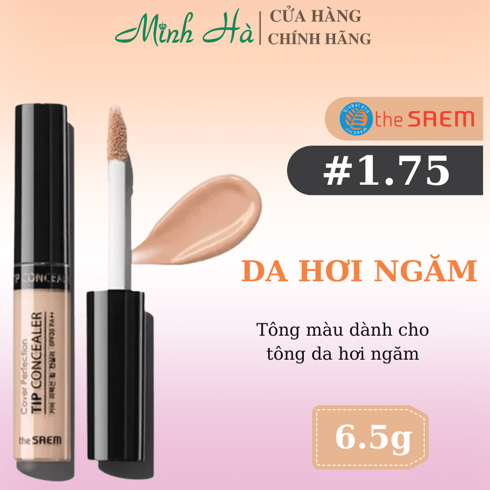 Che khuyết điểm The Saem Cover Perfection Tip Concealer SPF28 PA++ 10ml giúp che những khuyết điểm trên da