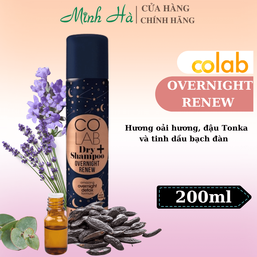 Dầu gội khô Colab Dry Shampoo 200ml giúp làm sạch da đầu mang lại mái tóc bồng bềnh và tràn đầy sức sống