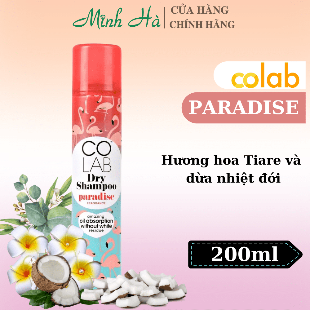 Dầu gội khô Colab Dry Shampoo 200ml giúp làm sạch da đầu mang lại mái tóc bồng bềnh và tràn đầy sức sống