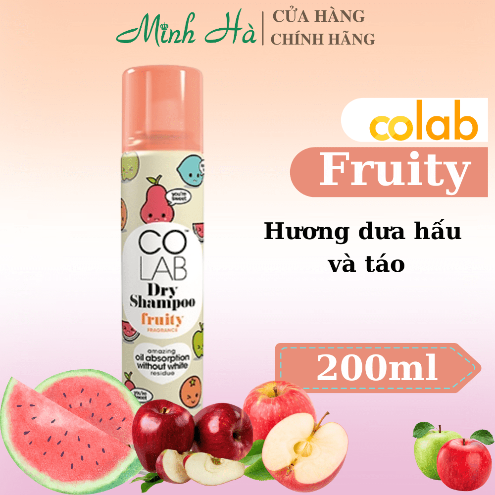 Dầu gội khô Colab Dry Shampoo 200ml giúp làm sạch da đầu mang lại mái tóc bồng bềnh và tràn đầy sức sống