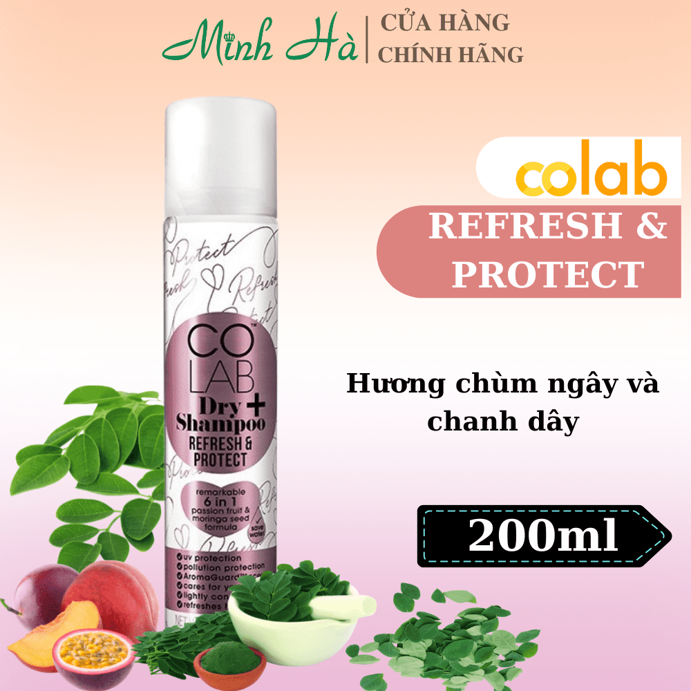 Dầu gội khô Colab Dry Shampoo 200ml giúp làm sạch da đầu mang lại mái tóc bồng bềnh và tràn đầy sức sống